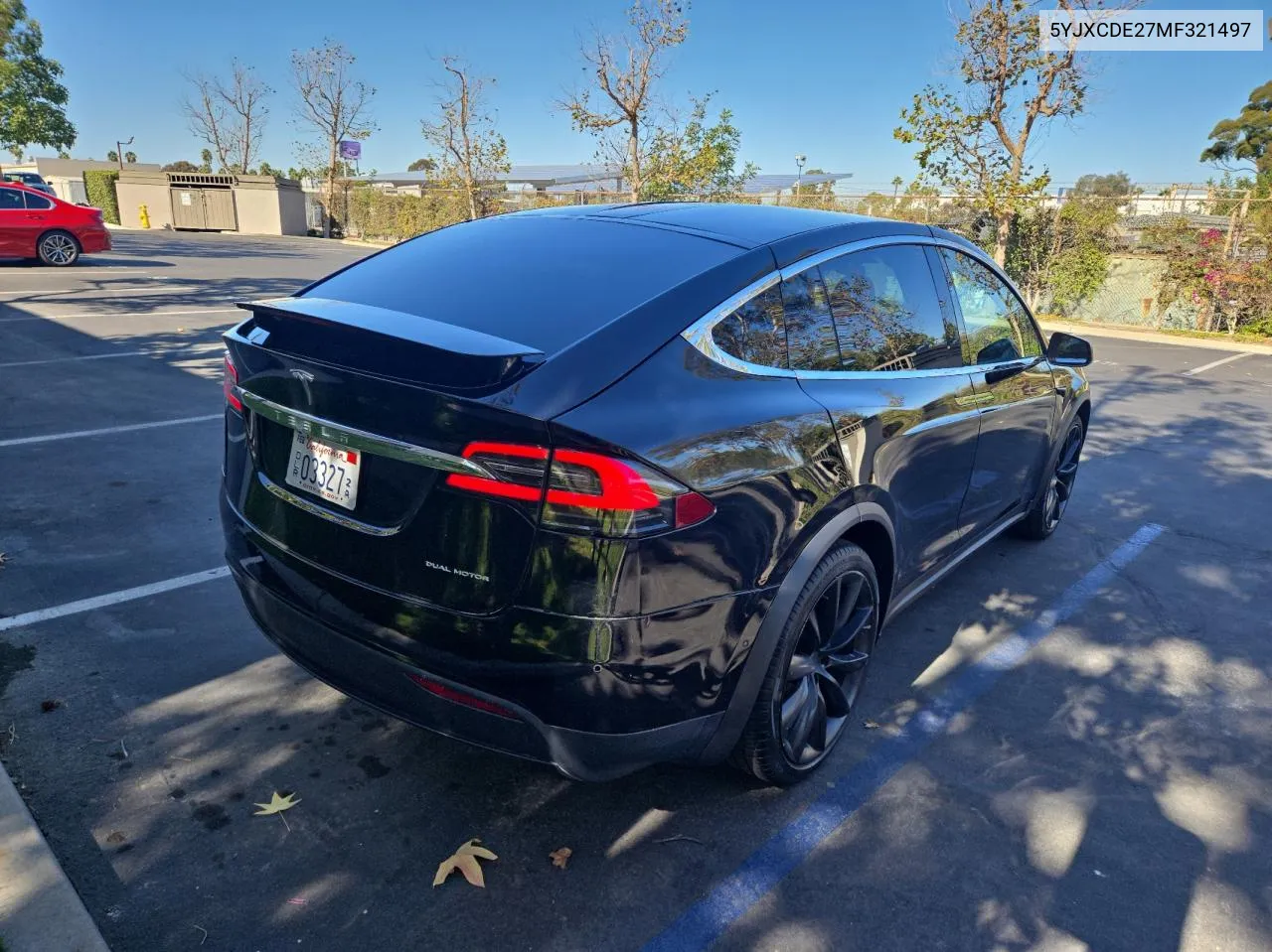 2021 Tesla Model X VIN: 5YJXCDE27MF321497 Lot: 79502564