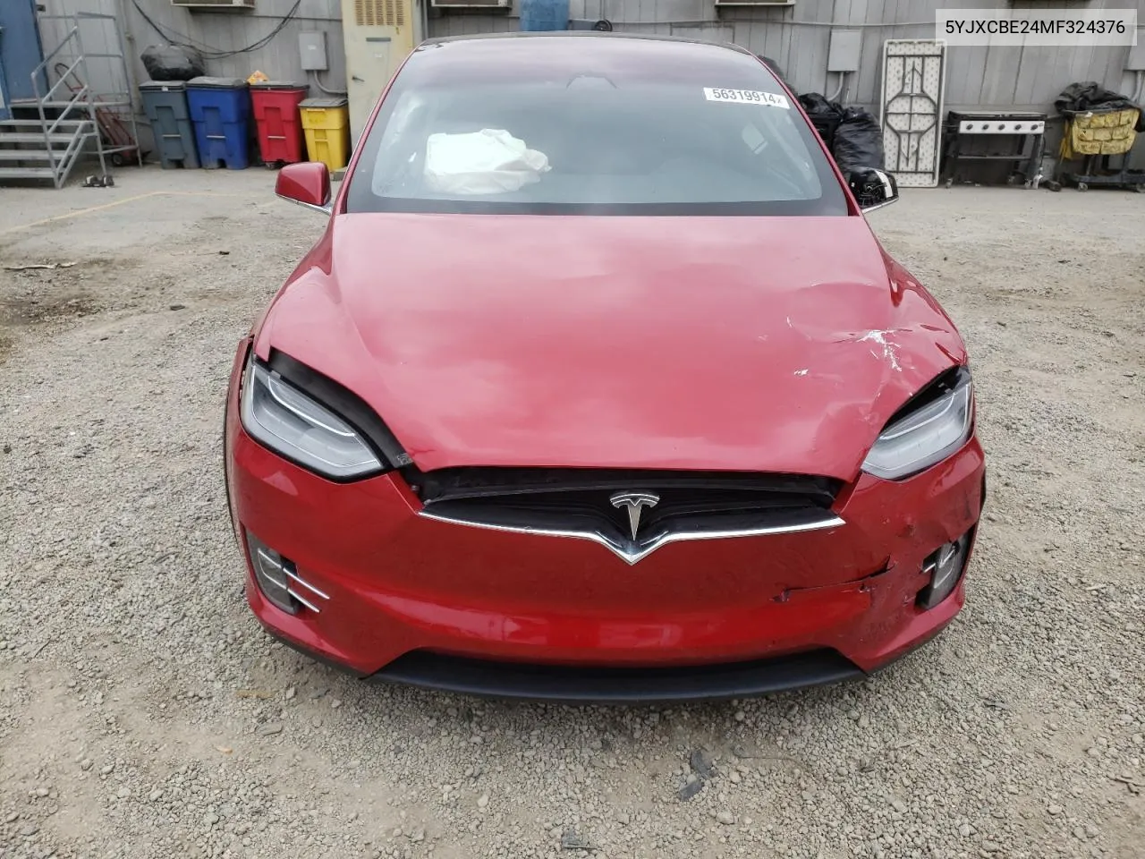 2021 Tesla Model X VIN: 5YJXCBE24MF324376 Lot: 81286344