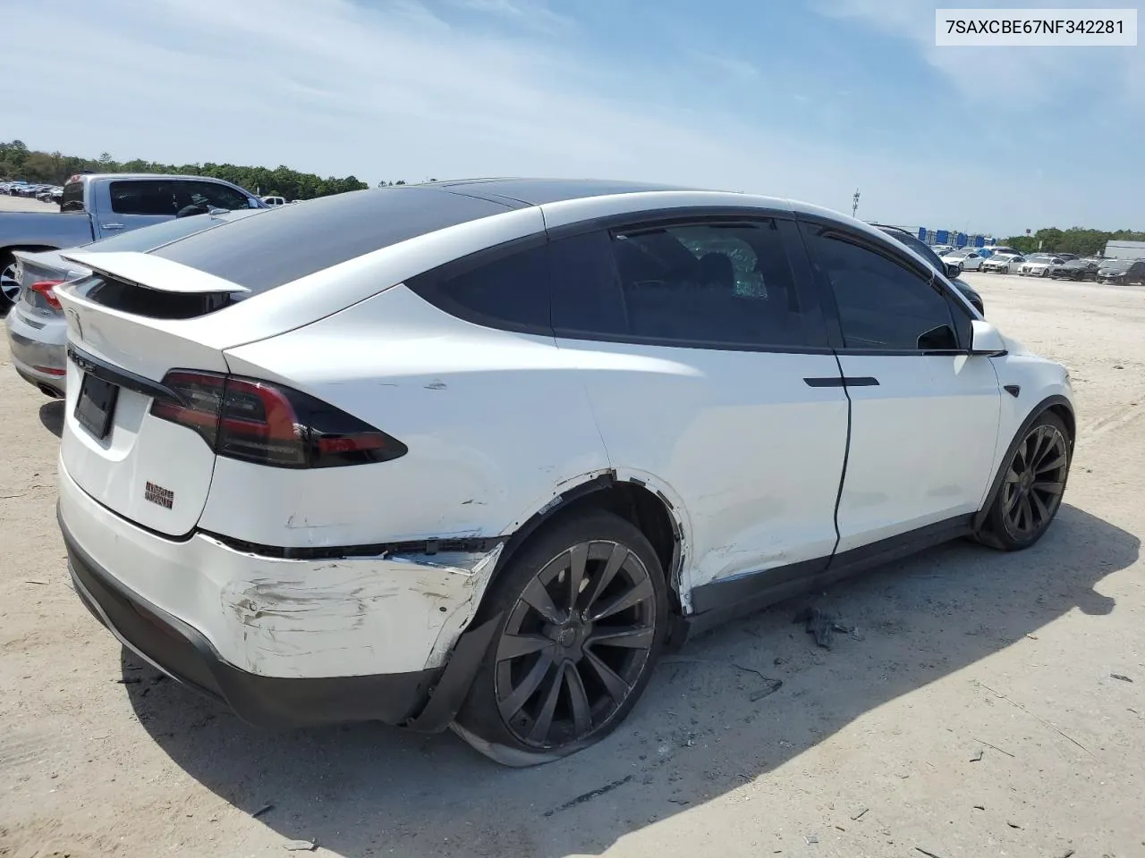 2022 Tesla Model X VIN: 7SAXCBE67NF342281 Lot: 51374454