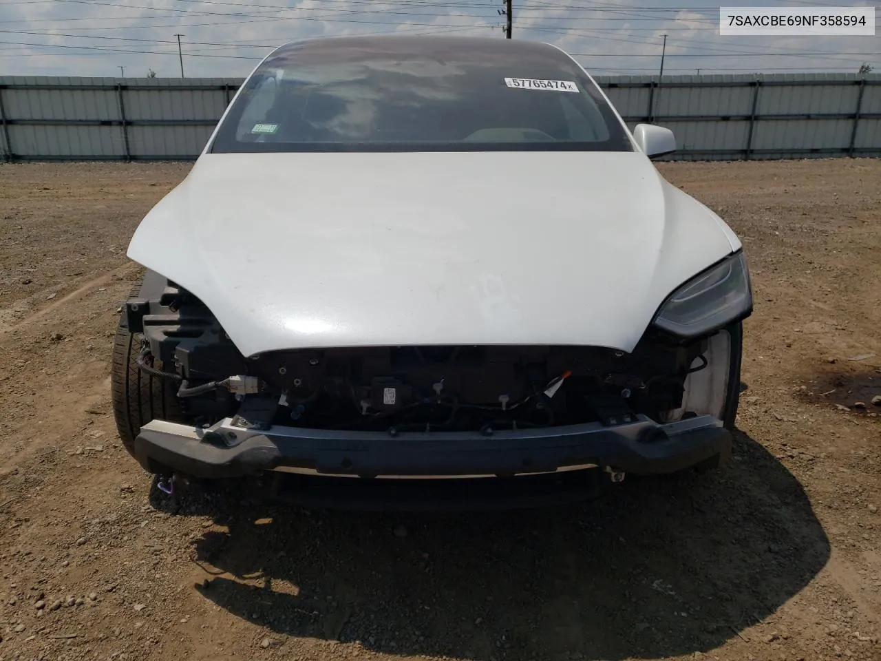 2022 Tesla Model X VIN: 7SAXCBE69NF358594 Lot: 57765474