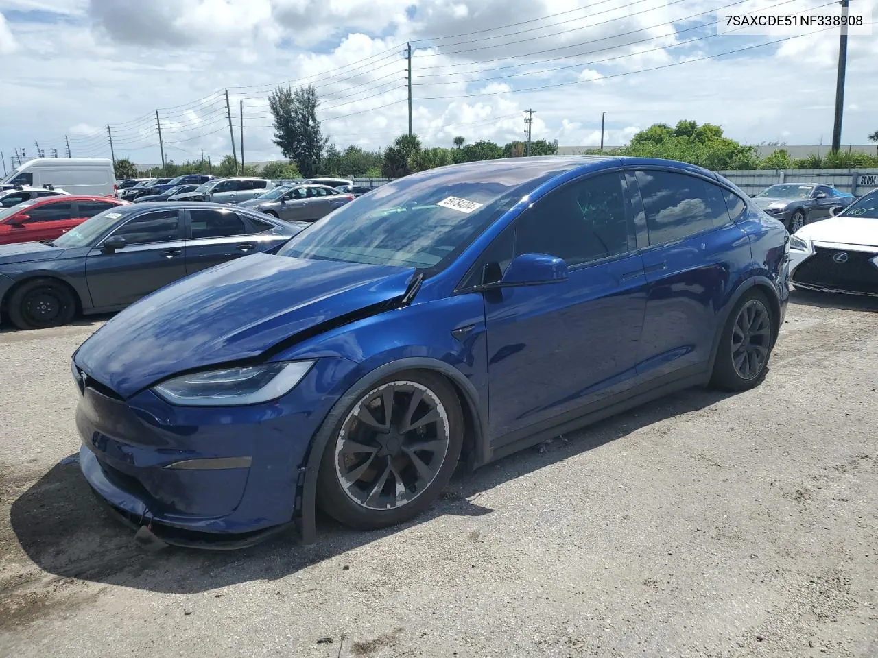 2022 Tesla Model X VIN: 7SAXCDE51NF338908 Lot: 59784204