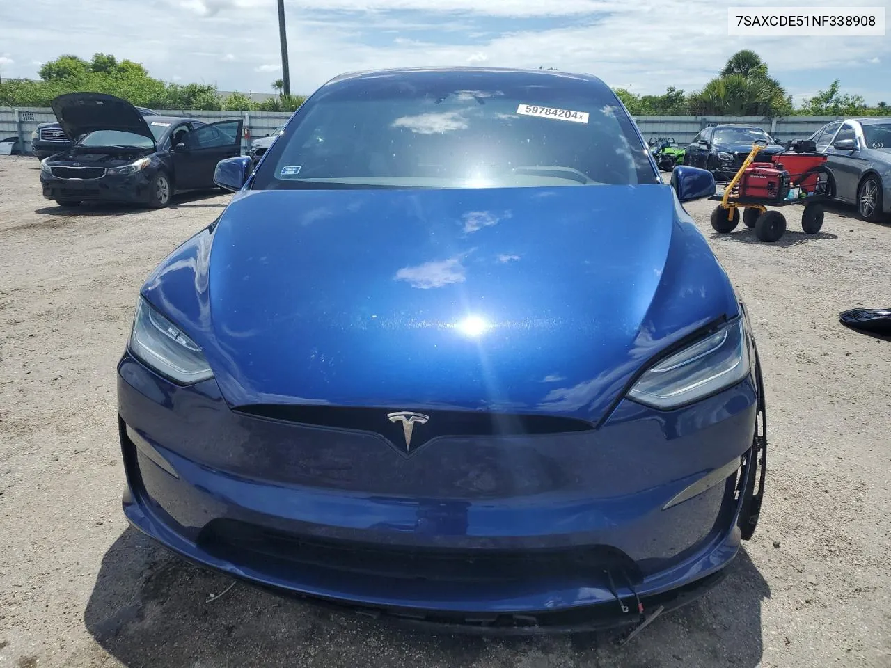 2022 Tesla Model X VIN: 7SAXCDE51NF338908 Lot: 59784204