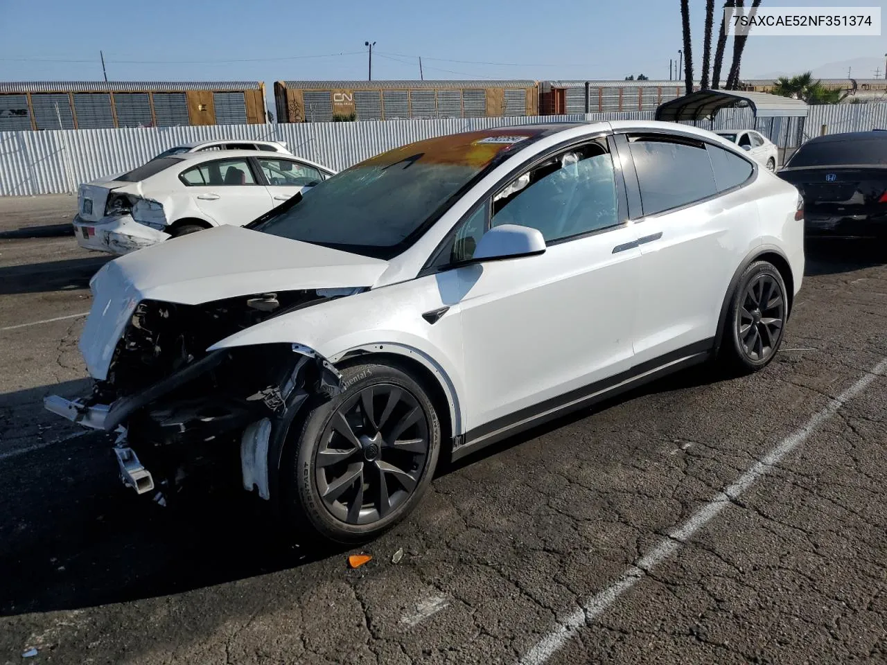 2022 Tesla Model X VIN: 7SAXCAE52NF351374 Lot: 73922554