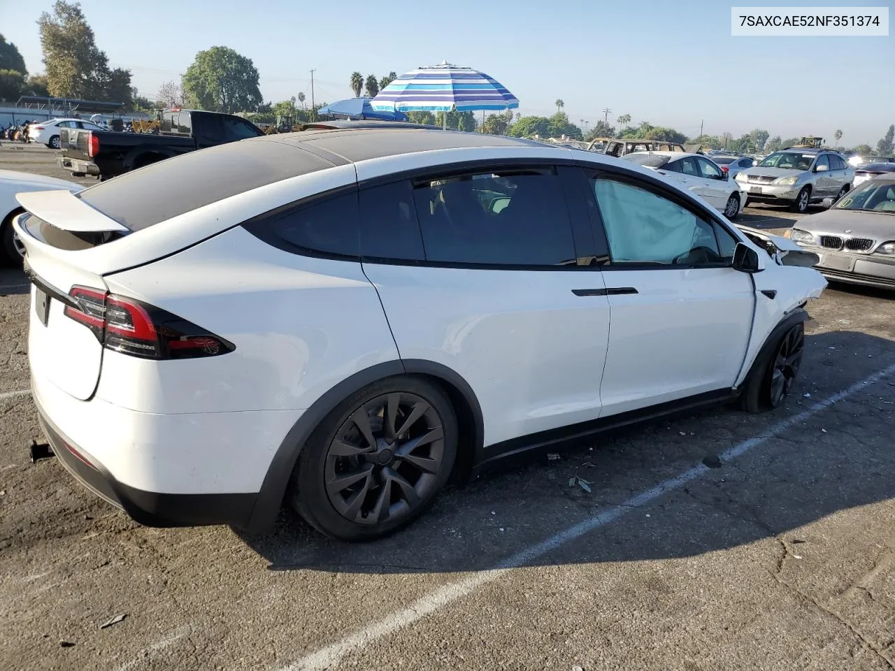 2022 Tesla Model X VIN: 7SAXCAE52NF351374 Lot: 73922554