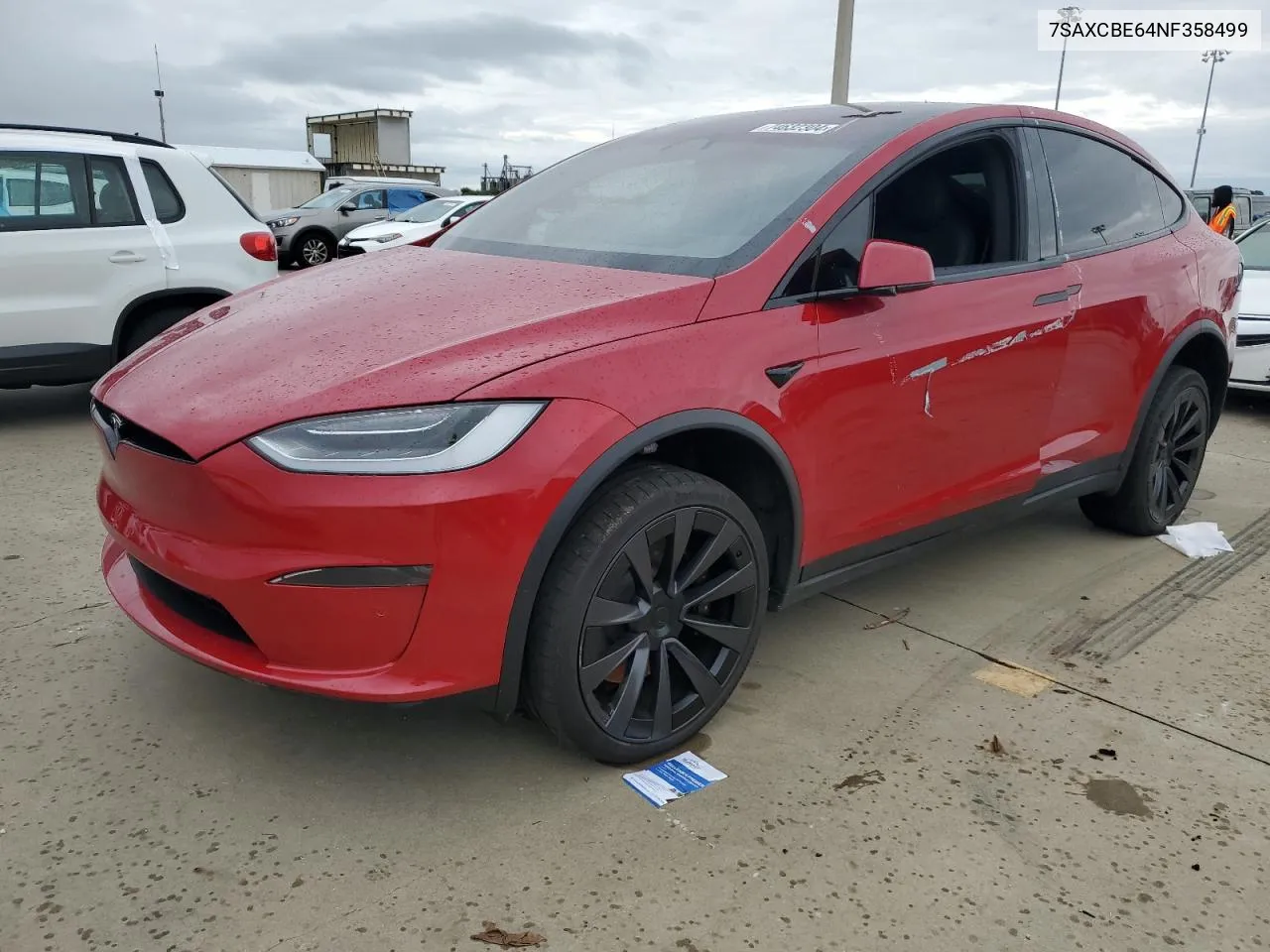 2022 Tesla Model X VIN: 7SAXCBE64NF358499 Lot: 74632304