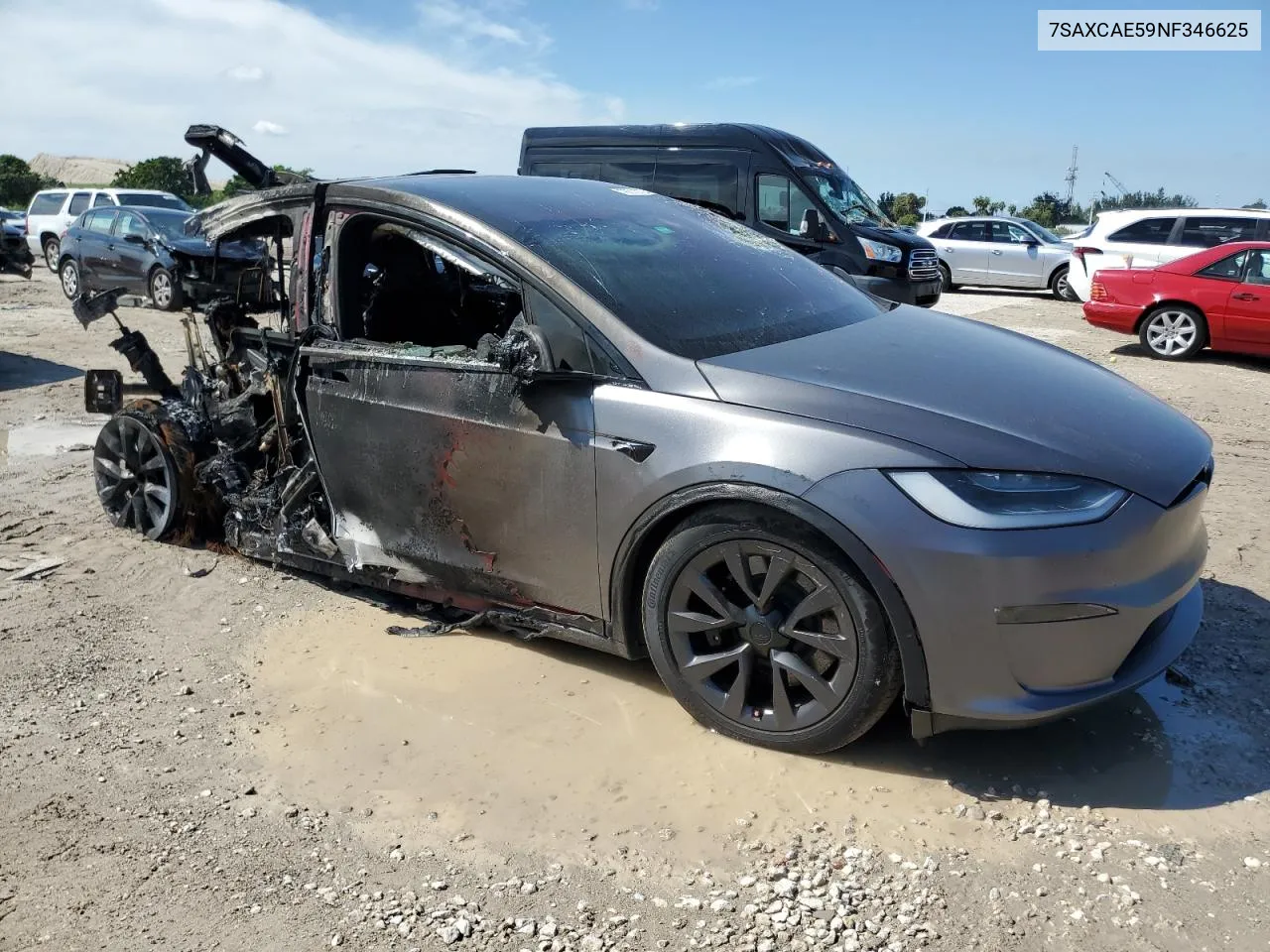 2022 Tesla Model X VIN: 7SAXCAE59NF346625 Lot: 76015724