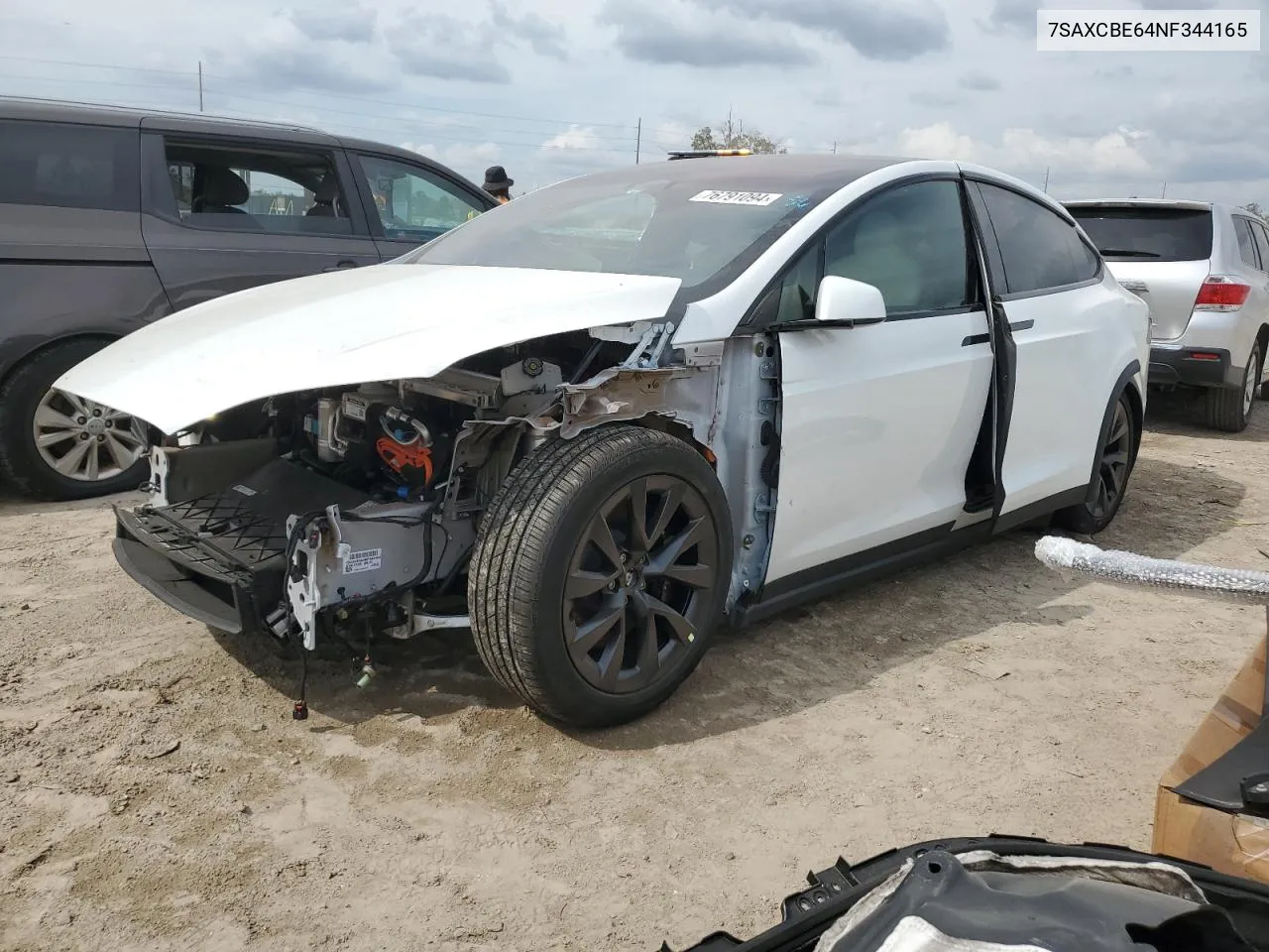 2022 Tesla Model X VIN: 7SAXCBE64NF344165 Lot: 76791094