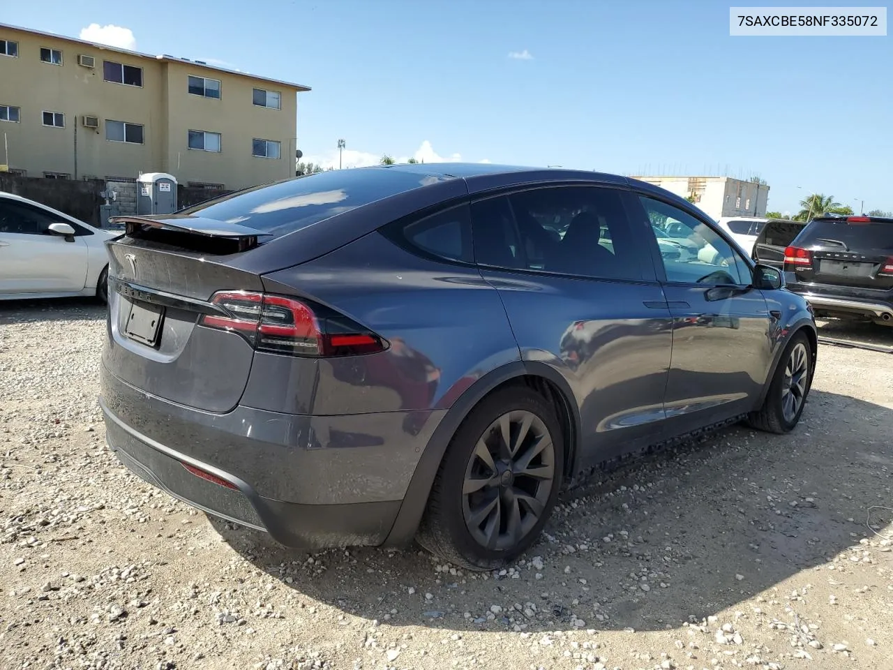 2022 Tesla Model X VIN: 7SAXCBE58NF335072 Lot: 77202054