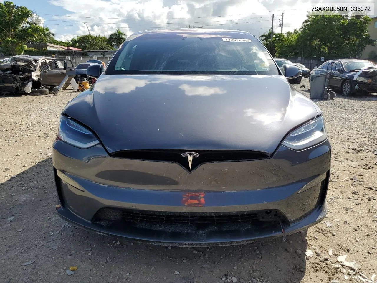 2022 Tesla Model X VIN: 7SAXCBE58NF335072 Lot: 77202054