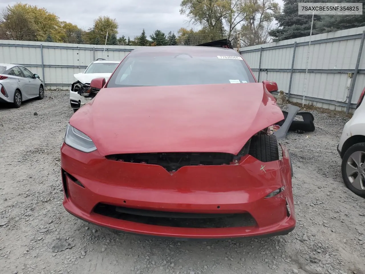 2022 Tesla Model X VIN: 7SAXCBE55NF354825 Lot: 77630584