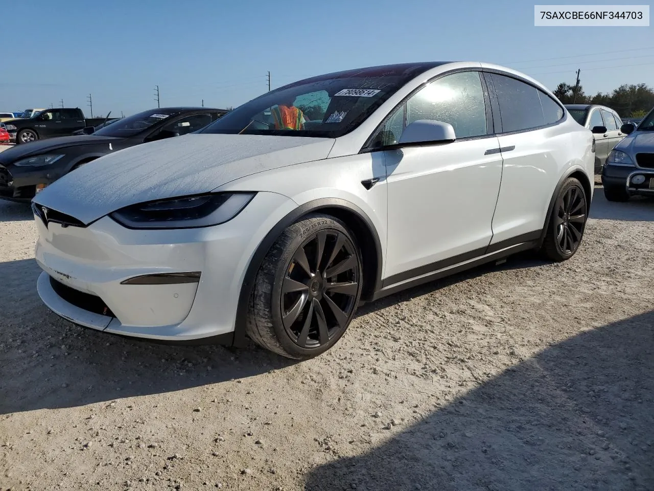 2022 Tesla Model X VIN: 7SAXCBE66NF344703 Lot: 78098614