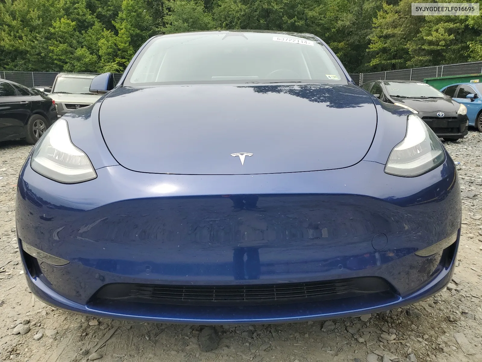 2020 Tesla Model Y VIN: 5YJYGDEE7LF016695 Lot: 63722114