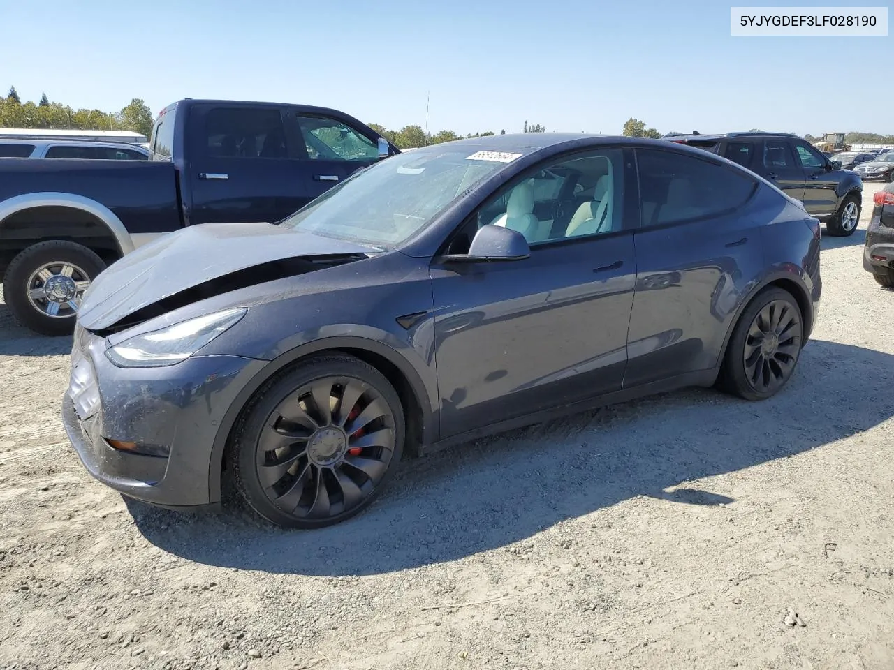 2020 Tesla Model Y VIN: 5YJYGDEF3LF028190 Lot: 66512664