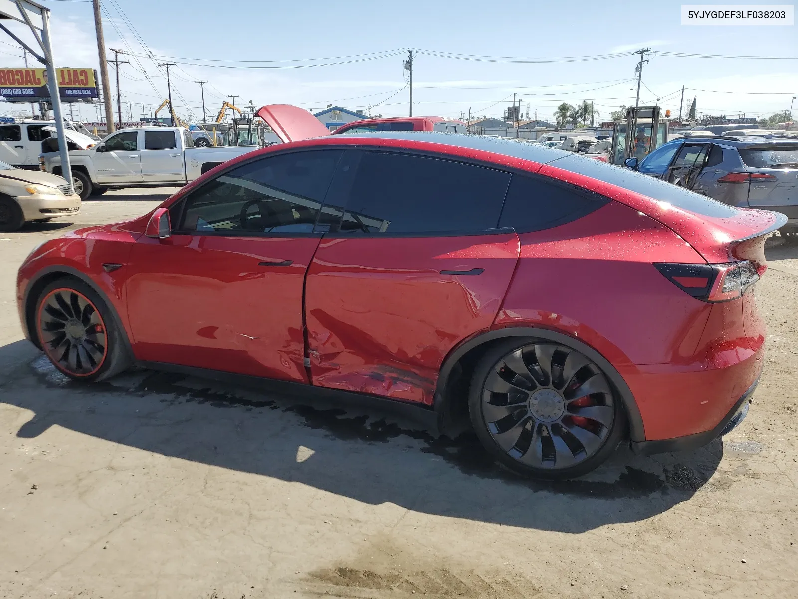 2020 Tesla Model Y VIN: 5YJYGDEF3LF038203 Lot: 66607434