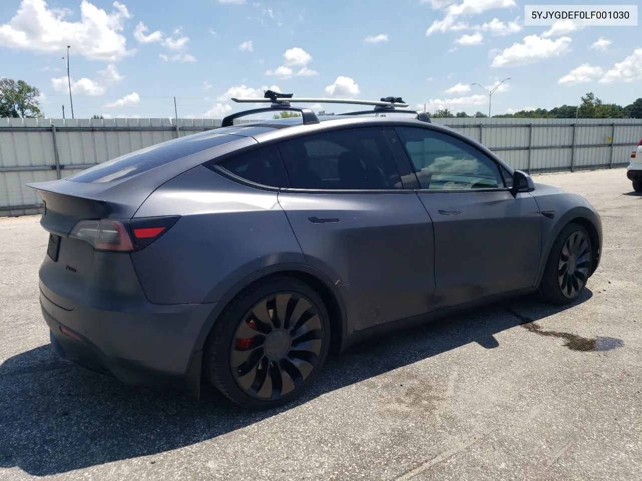 2020 Tesla Model Y VIN: 5YJYGDEF0LF001030 Lot: 68080834