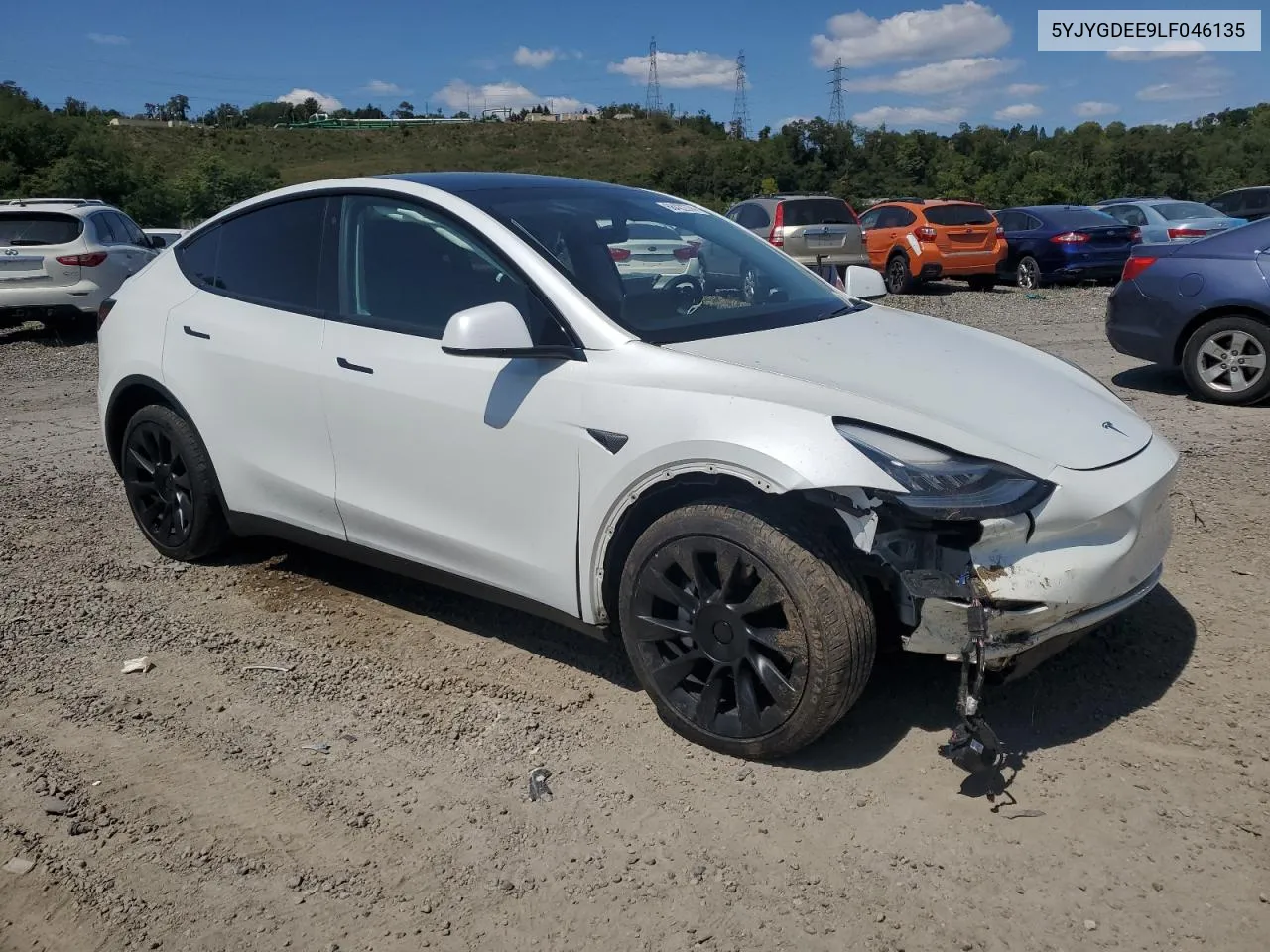 2020 Tesla Model Y VIN: 5YJYGDEE9LF046135 Lot: 68422374