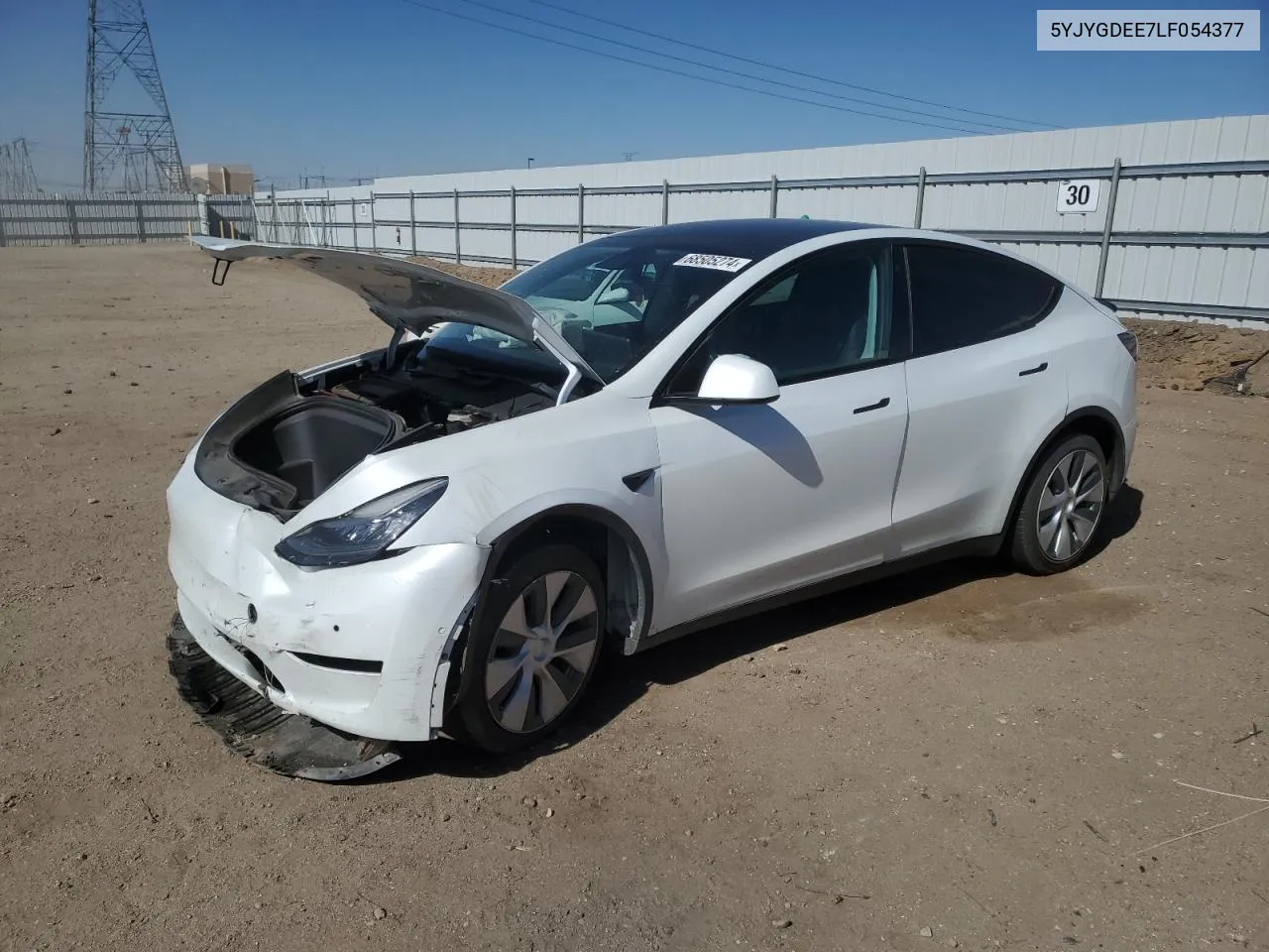 2020 Tesla Model Y VIN: 5YJYGDEE7LF054377 Lot: 68505274