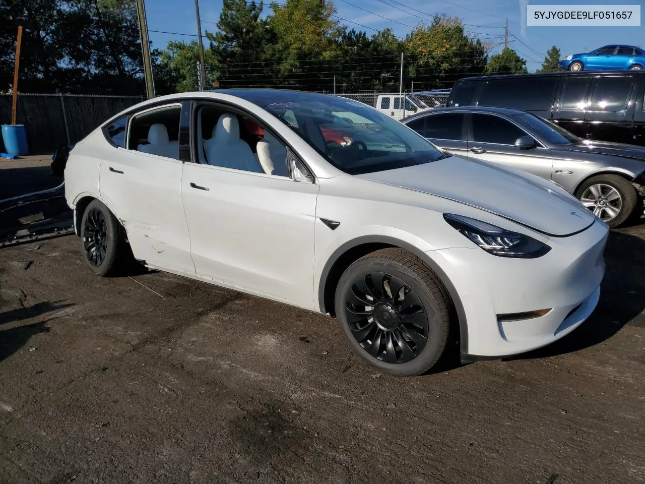 2020 Tesla Model Y VIN: 5YJYGDEE9LF051657 Lot: 69597254