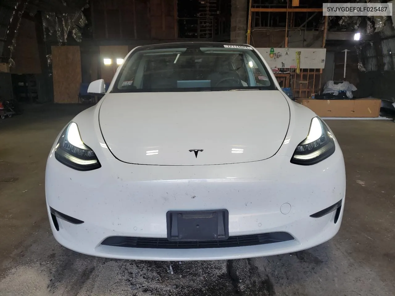 2020 Tesla Model Y VIN: 5YJYGDEF0LF025487 Lot: 72114624