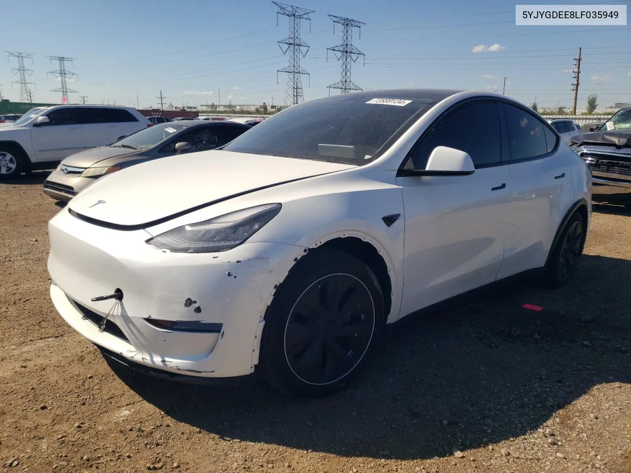 2020 Tesla Model Y VIN: 5YJYGDEE8LF035949 Lot: 72889134