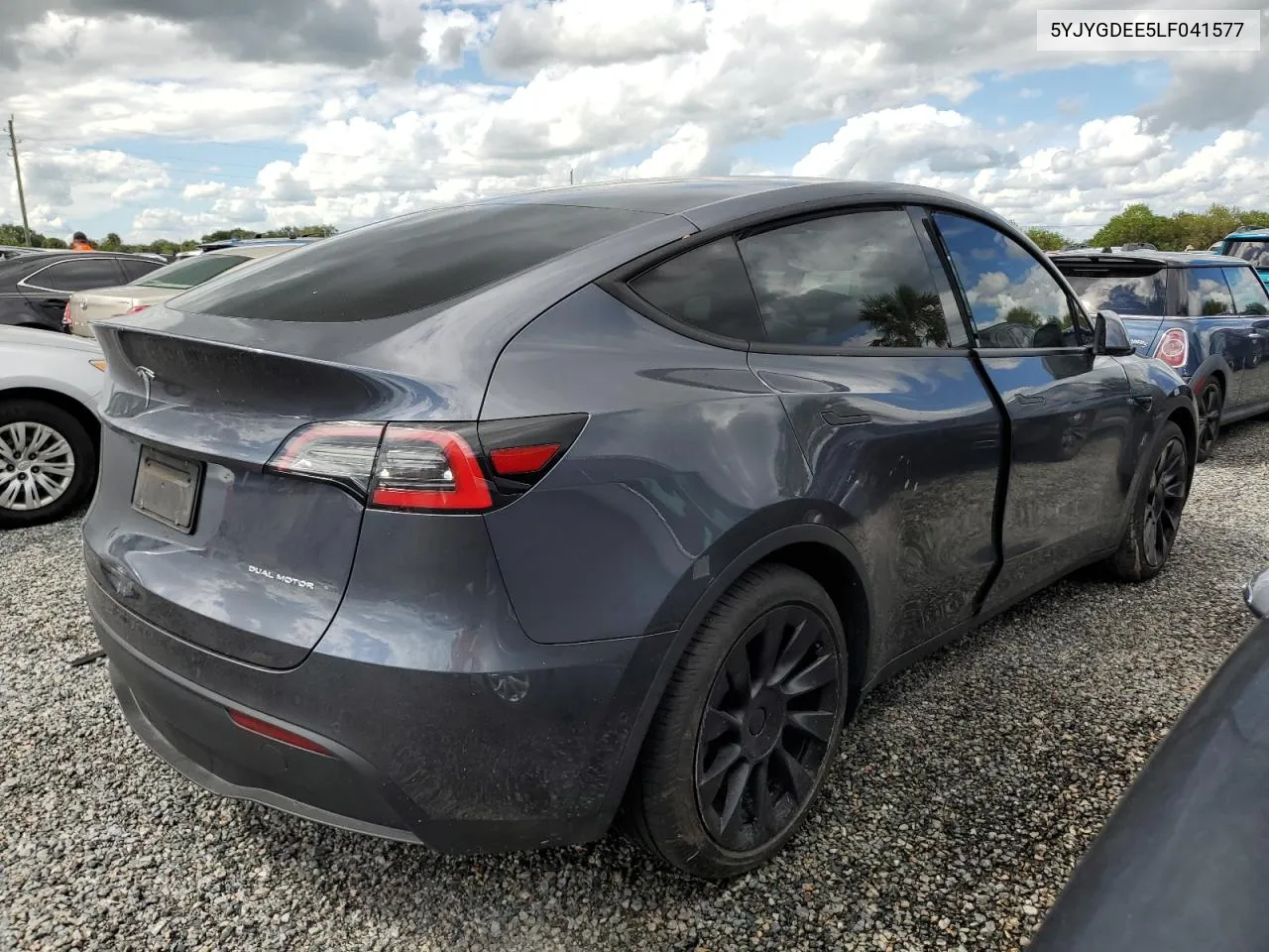 2020 Tesla Model Y VIN: 5YJYGDEE5LF041577 Lot: 73847054