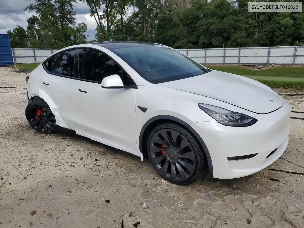 2020 Tesla Model Y VIN: 5YJYGDEF5LF046822 Lot: 74722474