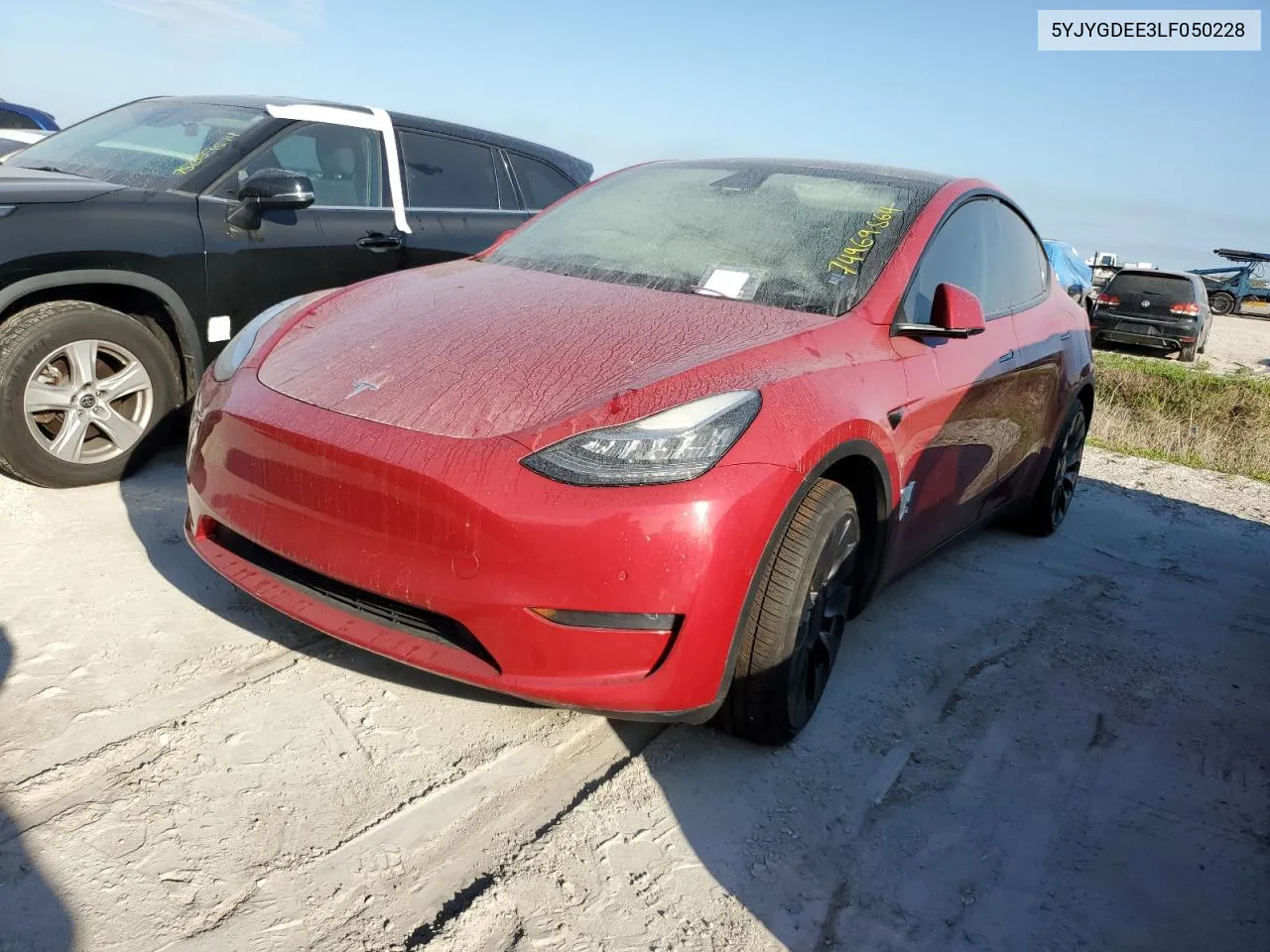 2020 Tesla Model Y VIN: 5YJYGDEE3LF050228 Lot: 74969864