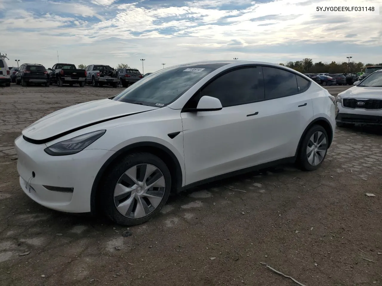 2020 Tesla Model Y VIN: 5YJYGDEE9LF031148 Lot: 77130914