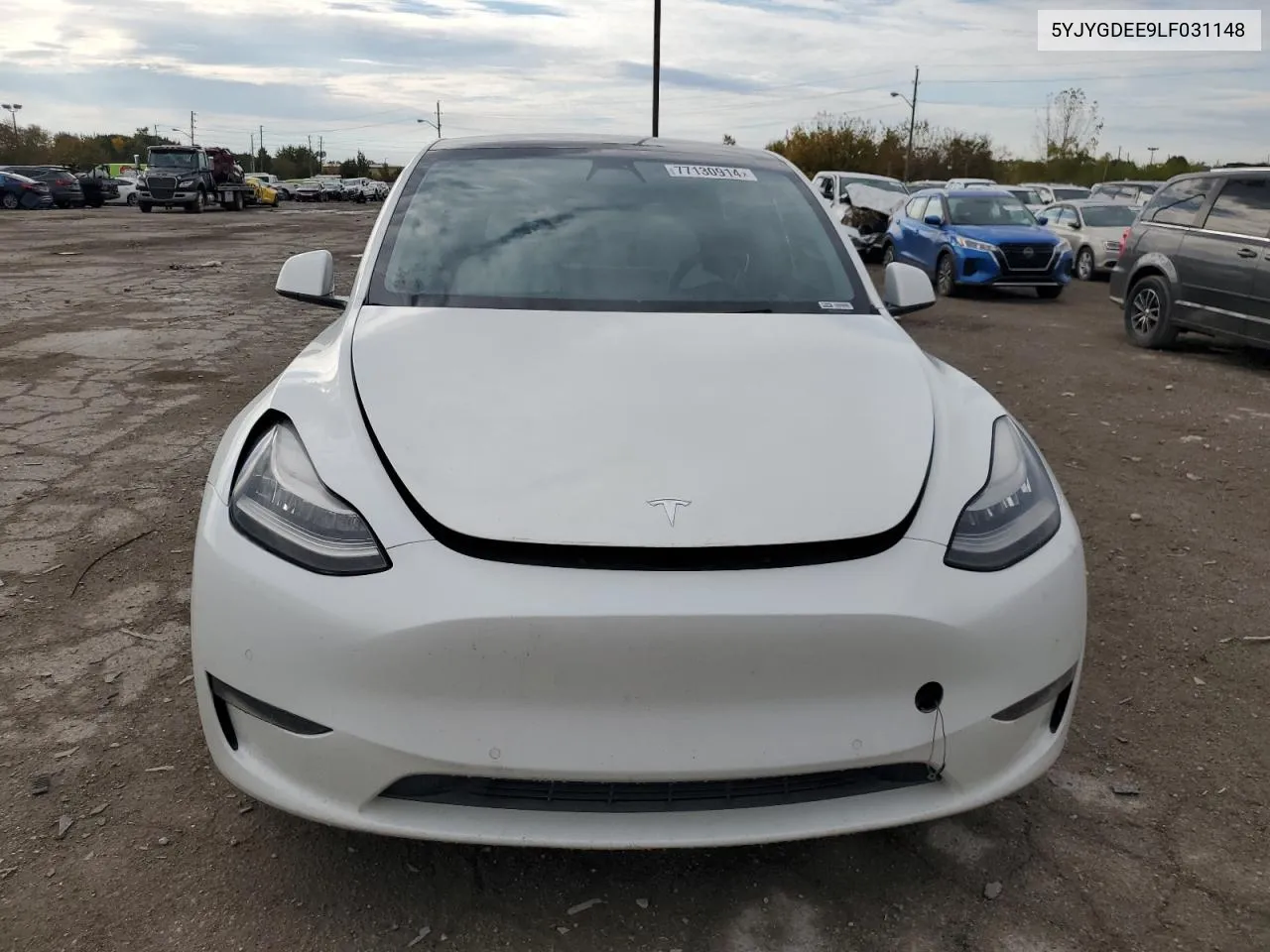 2020 Tesla Model Y VIN: 5YJYGDEE9LF031148 Lot: 77130914