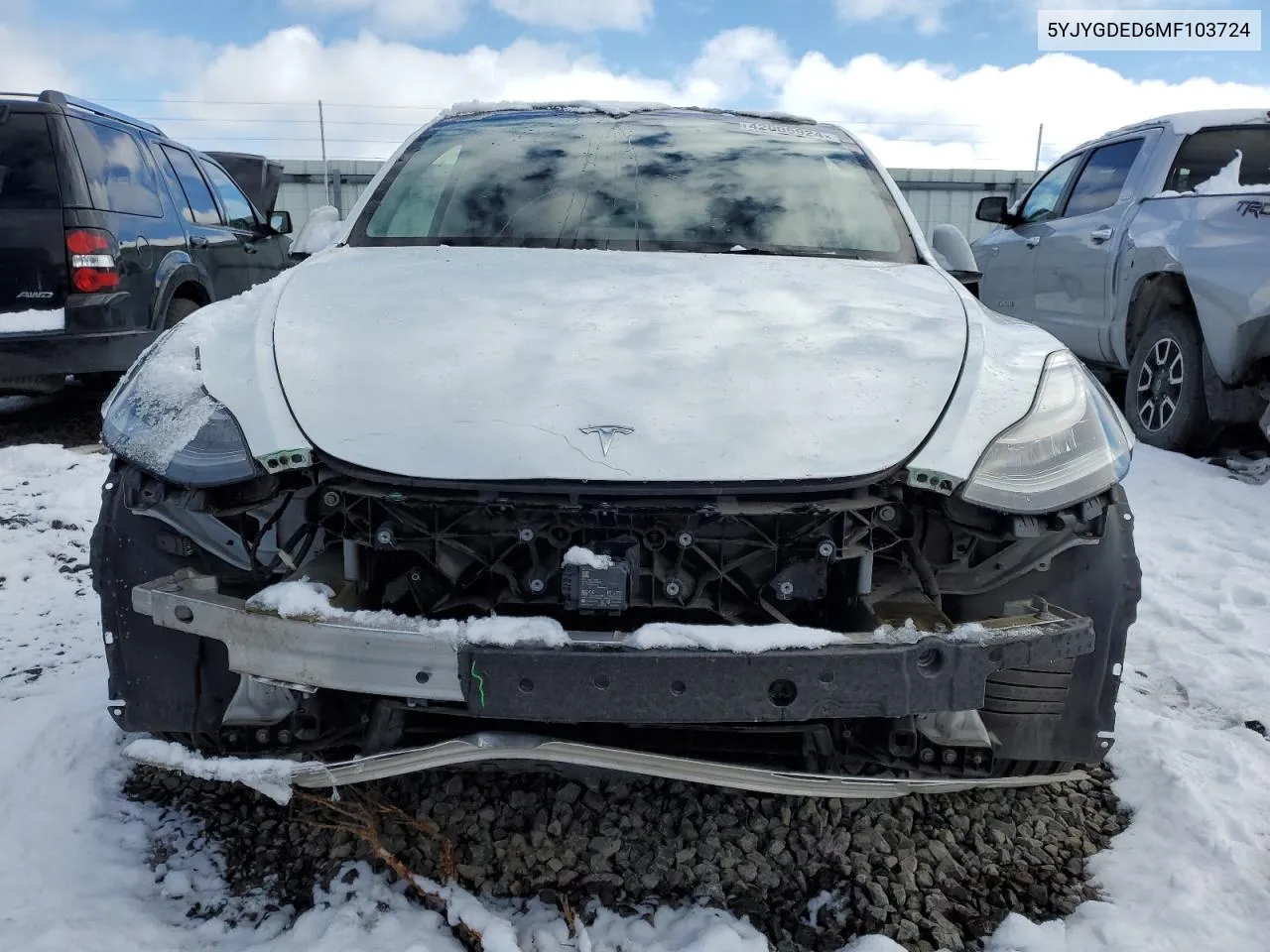 2021 Tesla Model Y VIN: 5YJYGDED6MF103724 Lot: 42006924