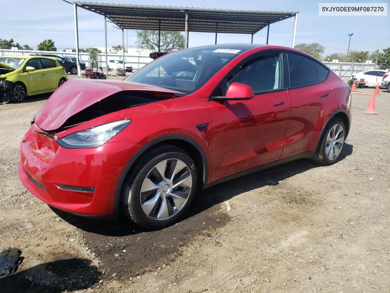 2021 Tesla Model Y VIN: 5YJYGDEE9MF087270 Lot: 48710304