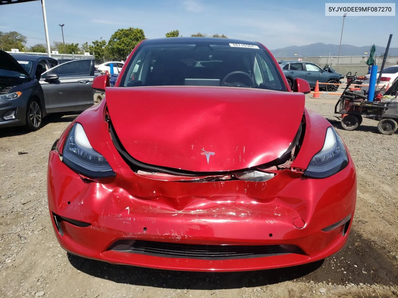 2021 Tesla Model Y VIN: 5YJYGDEE9MF087270 Lot: 48710304