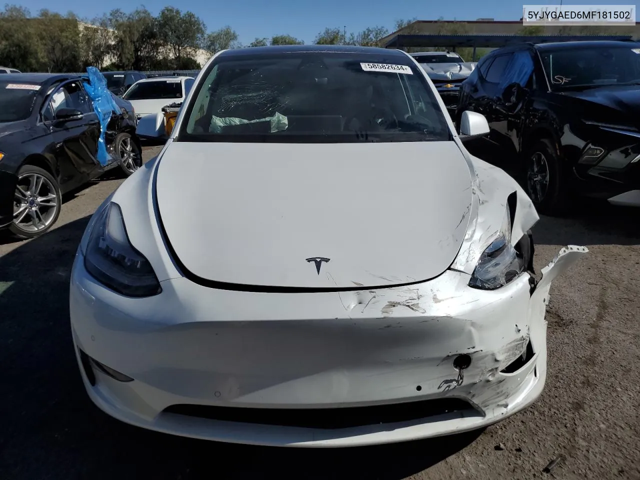 5YJYGAED6MF181502 2021 Tesla Model Y