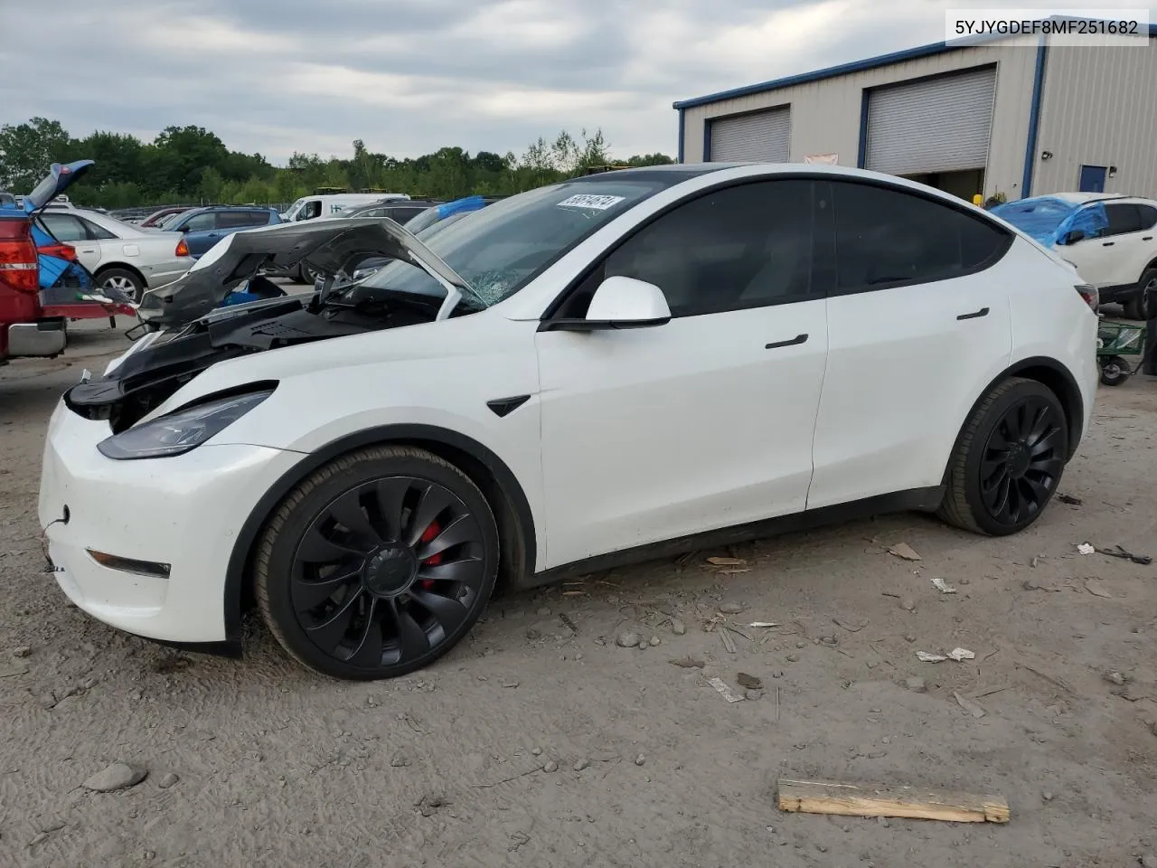 2021 Tesla Model Y VIN: 5YJYGDEF8MF251682 Lot: 58614674