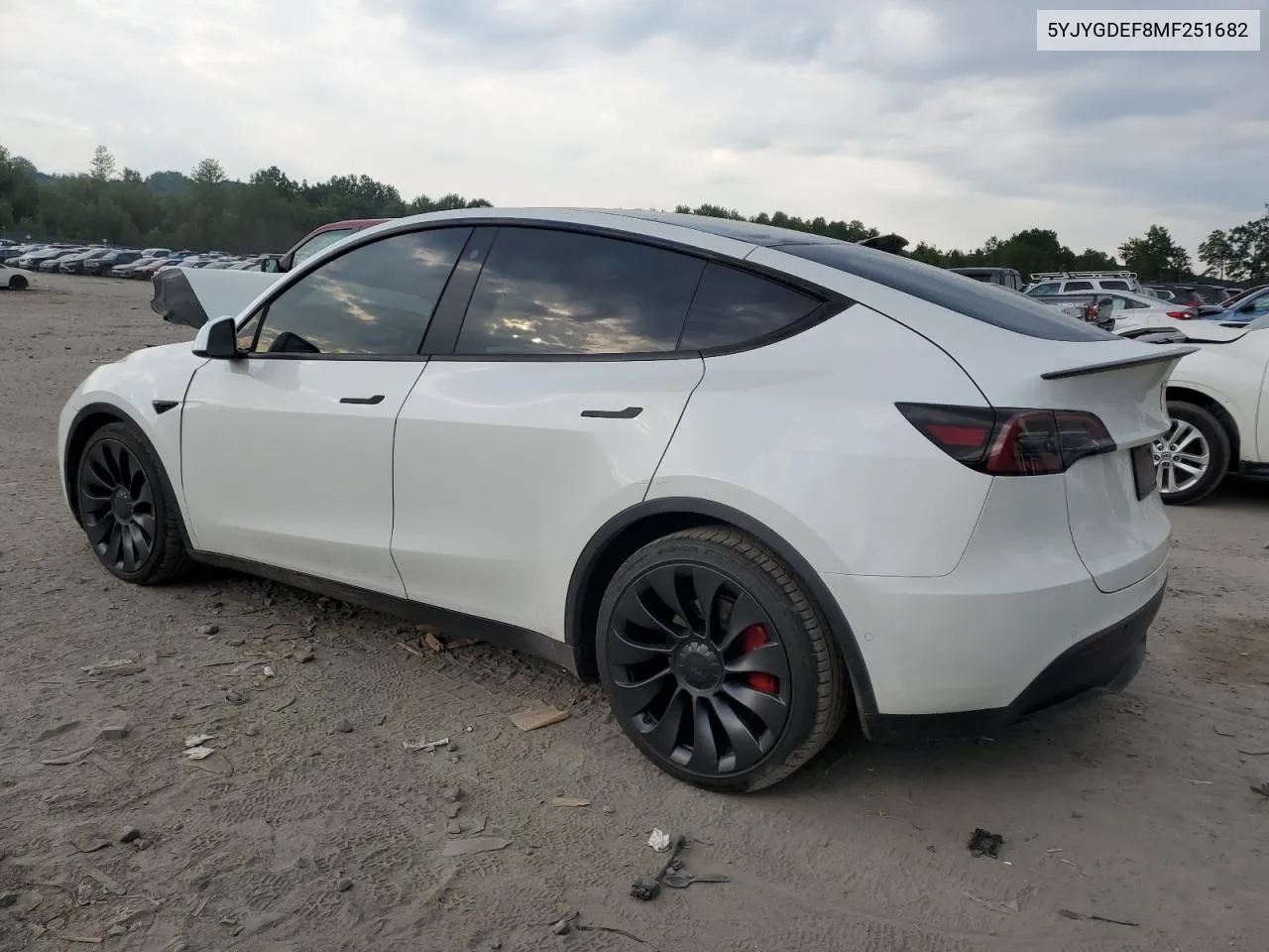 2021 Tesla Model Y VIN: 5YJYGDEF8MF251682 Lot: 58614674