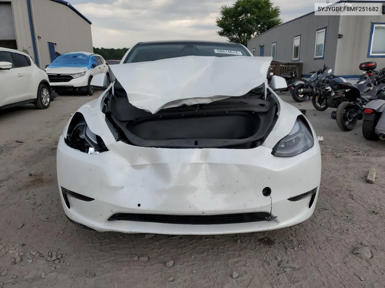 2021 Tesla Model Y VIN: 5YJYGDEF8MF251682 Lot: 58614674