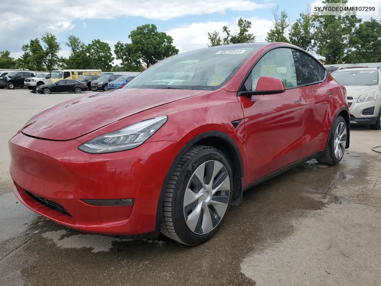 2021 Tesla Model Y VIN: 5YJYGDED4MF107299 Lot: 59416544