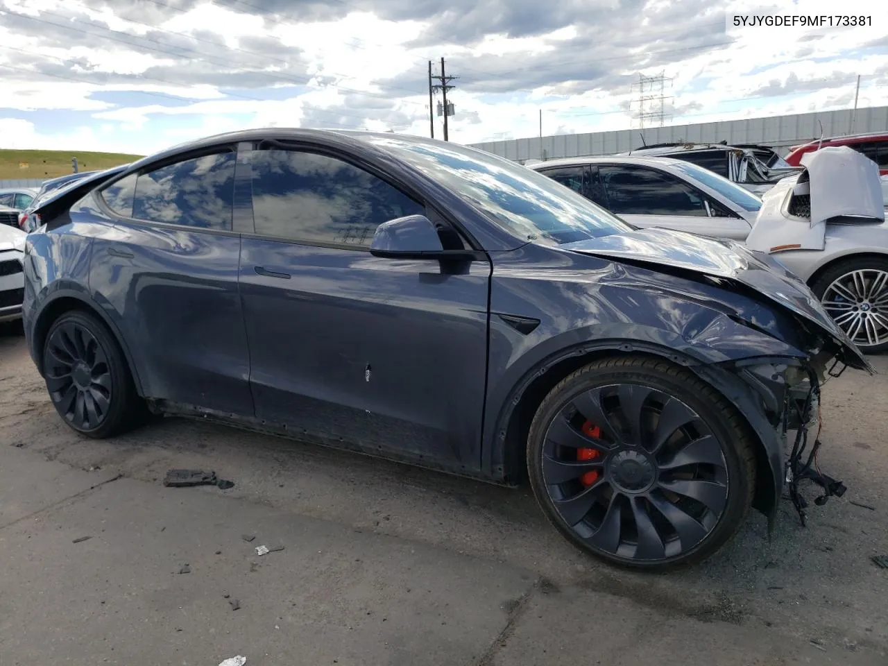 2021 Tesla Model Y VIN: 5YJYGDEF9MF173381 Lot: 61470344