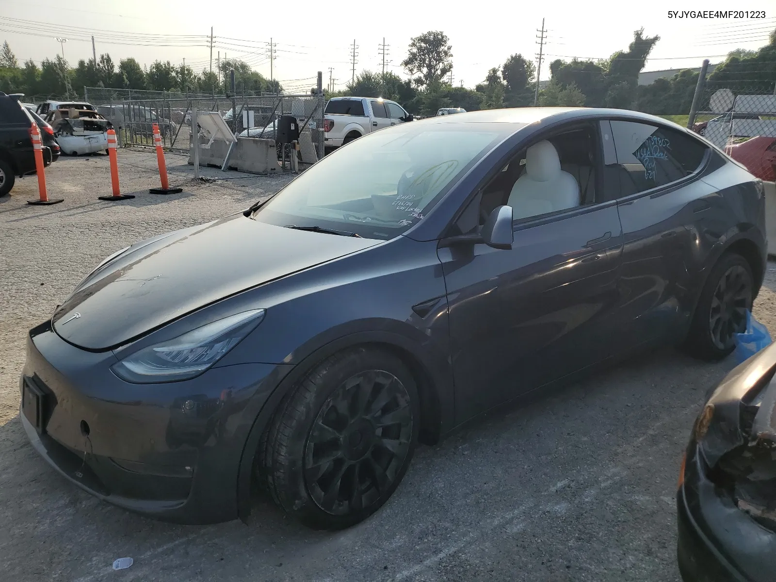 2021 Tesla Model Y VIN: 5YJYGAEE4MF201223 Lot: 62555724