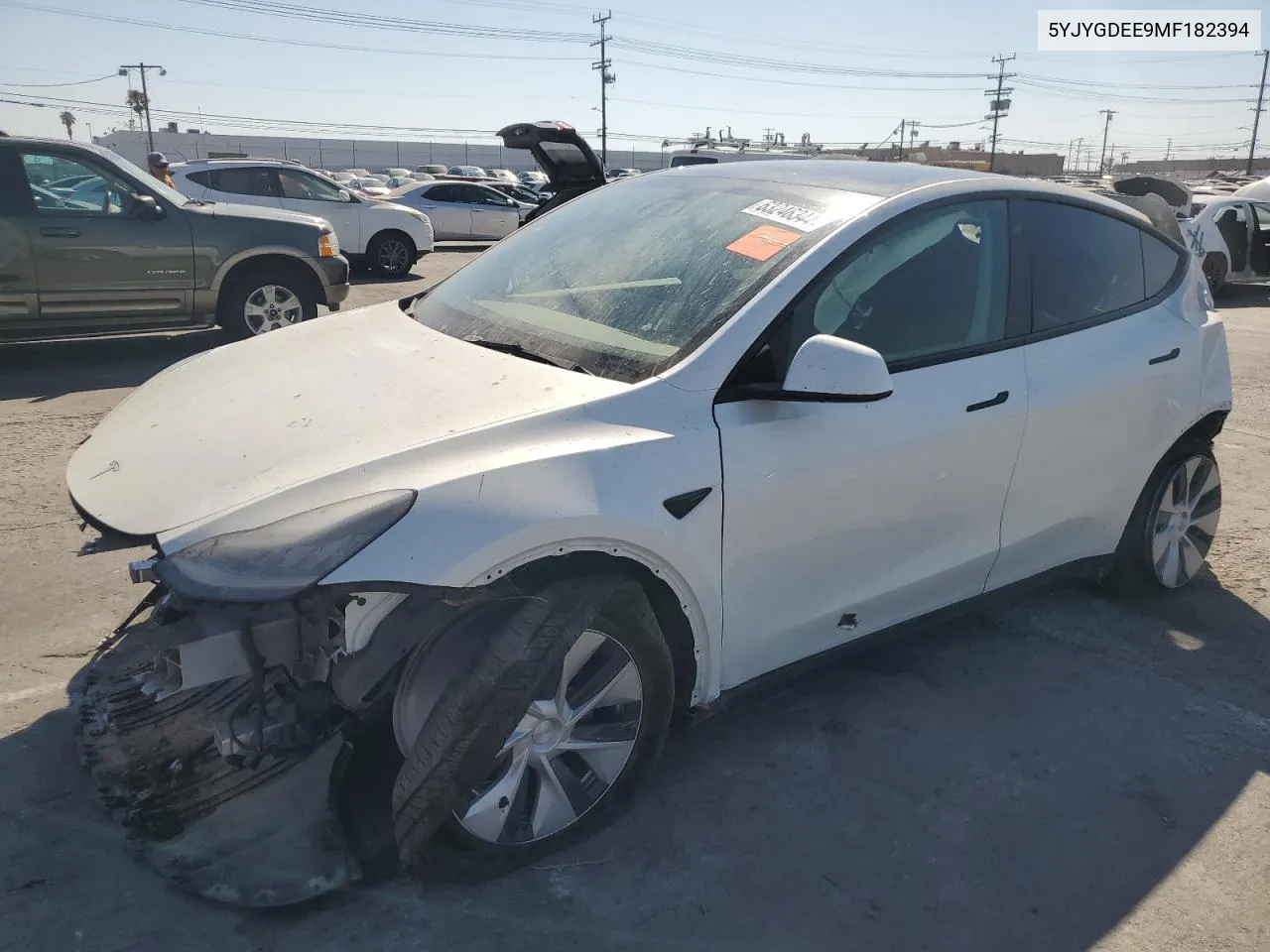 2021 Tesla Model Y VIN: 5YJYGDEE9MF182394 Lot: 63246344