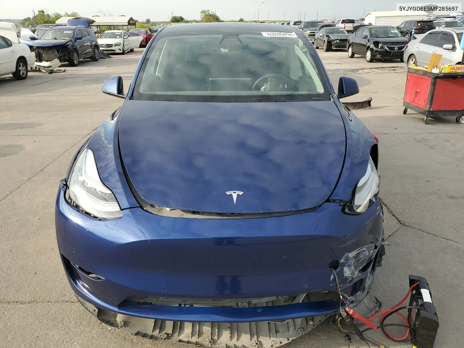 2021 Tesla Model Y VIN: 5YJYGDEE5MF285697 Lot: 63246494