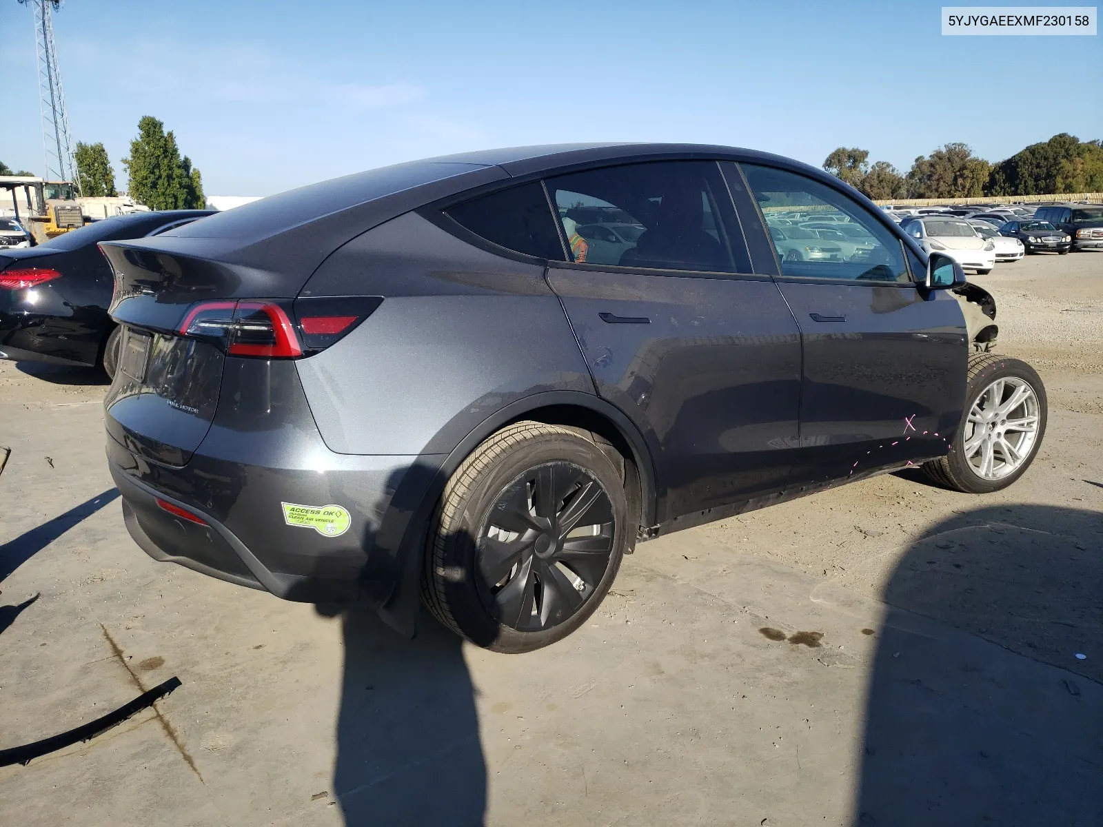 2021 Tesla Model Y VIN: 5YJYGAEEXMF230158 Lot: 66947484