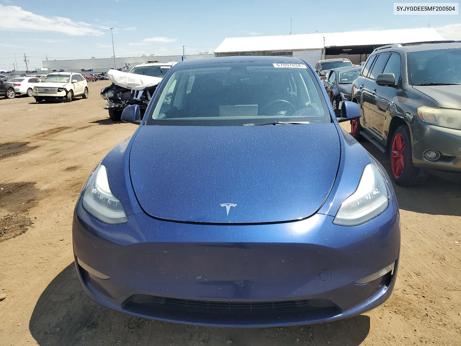 2021 Tesla Model Y VIN: 5YJYGDEE5MF200504 Lot: 67097034