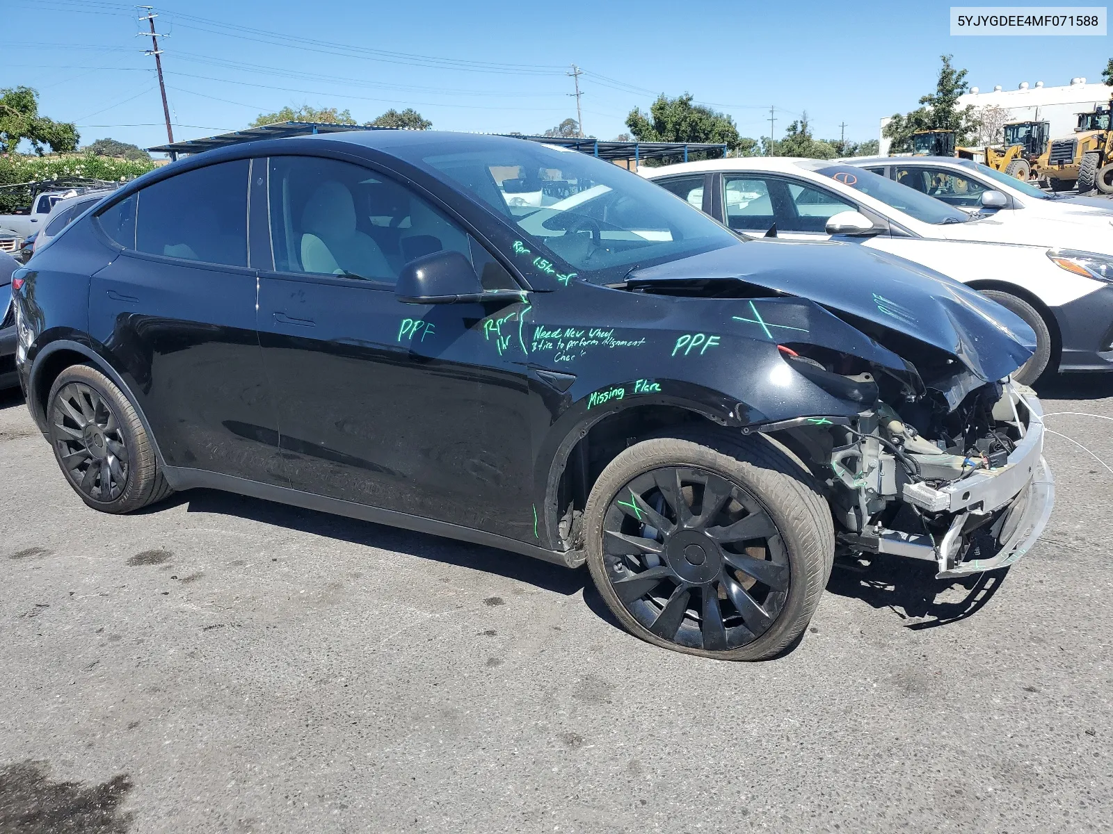 2021 Tesla Model Y VIN: 5YJYGDEE4MF071588 Lot: 67551854