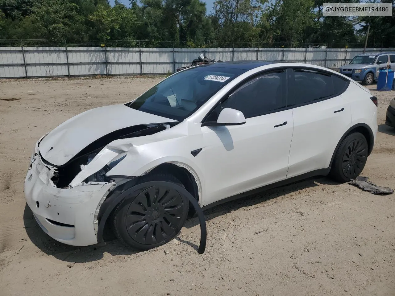 2021 Tesla Model Y VIN: 5YJYGDEE8MF194486 Lot: 67894314