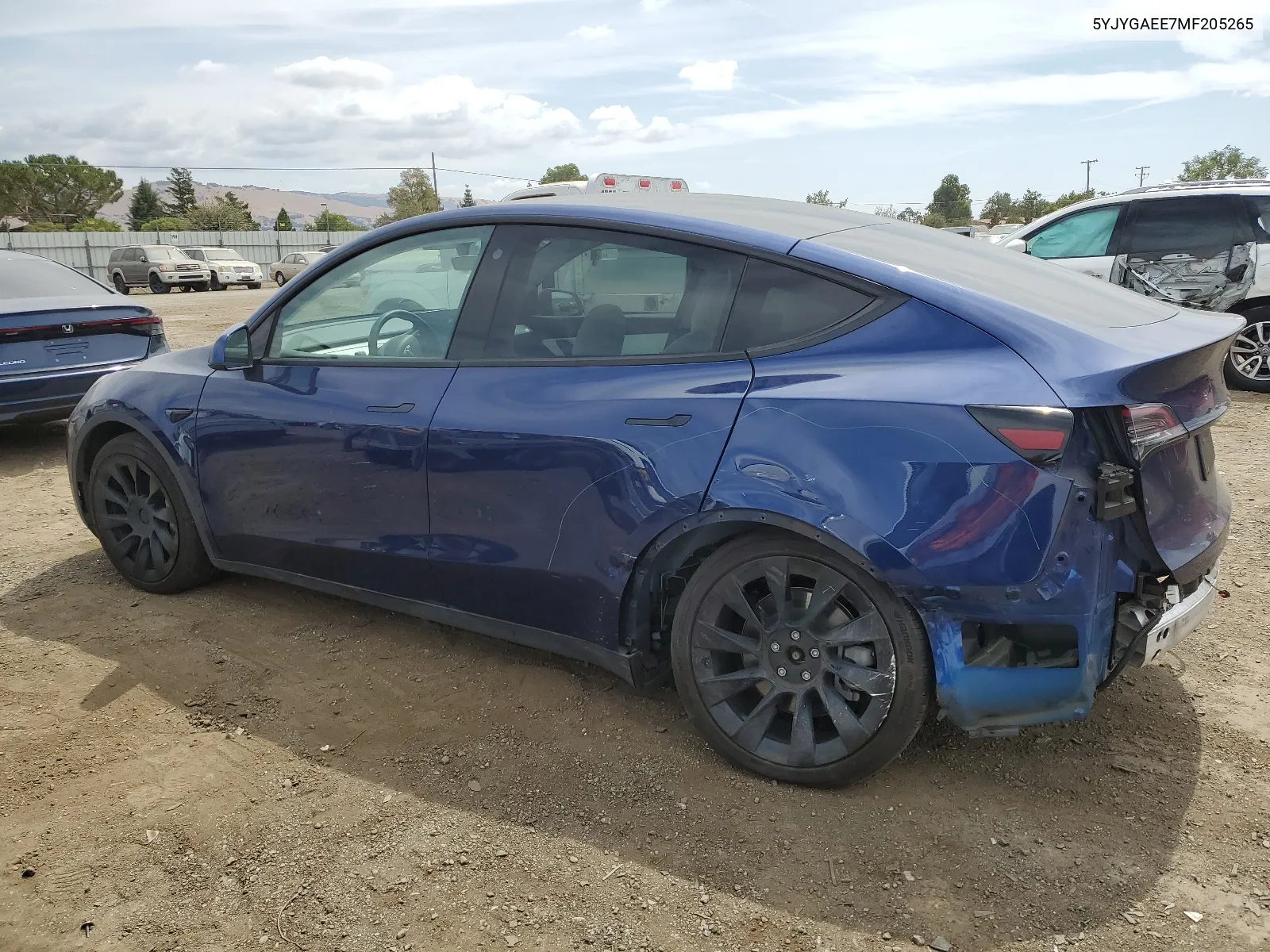 2021 Tesla Model Y VIN: 5YJYGAEE7MF205265 Lot: 68347314