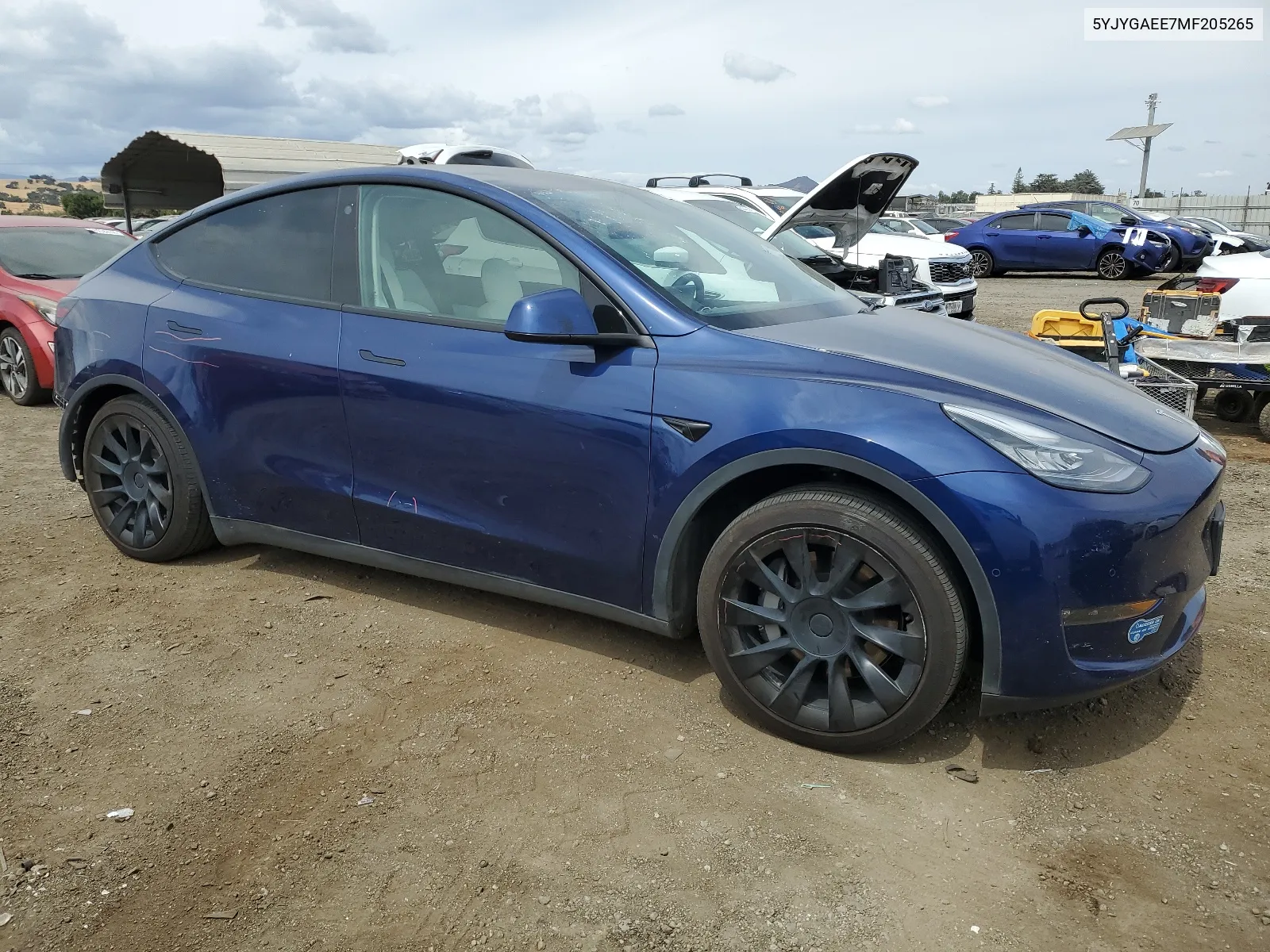 2021 Tesla Model Y VIN: 5YJYGAEE7MF205265 Lot: 68347314