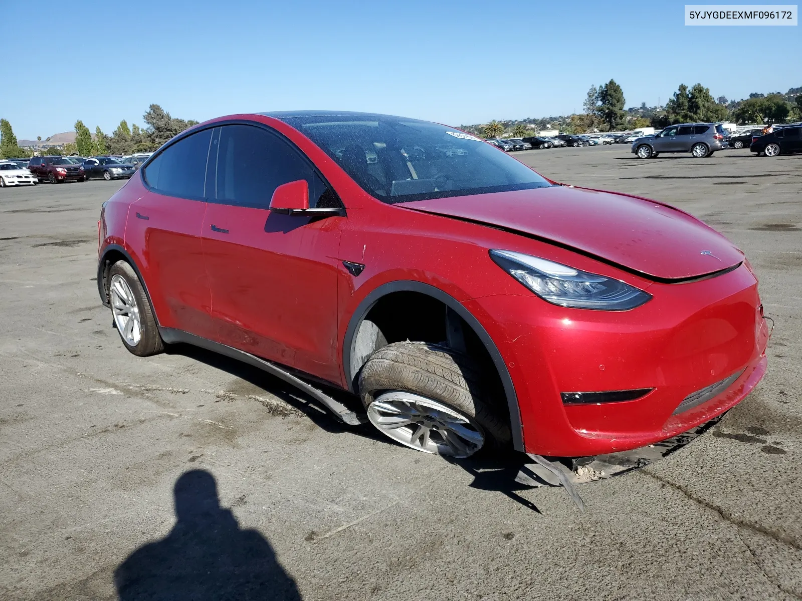 2021 Tesla Model Y VIN: 5YJYGDEEXMF096172 Lot: 68691694