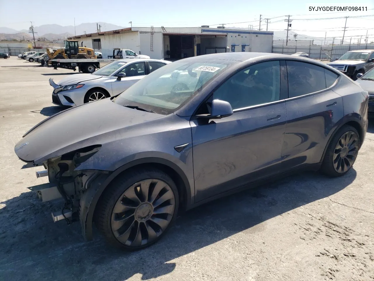 2021 Tesla Model Y VIN: 5YJYGDEF0MF098411 Lot: 68759134