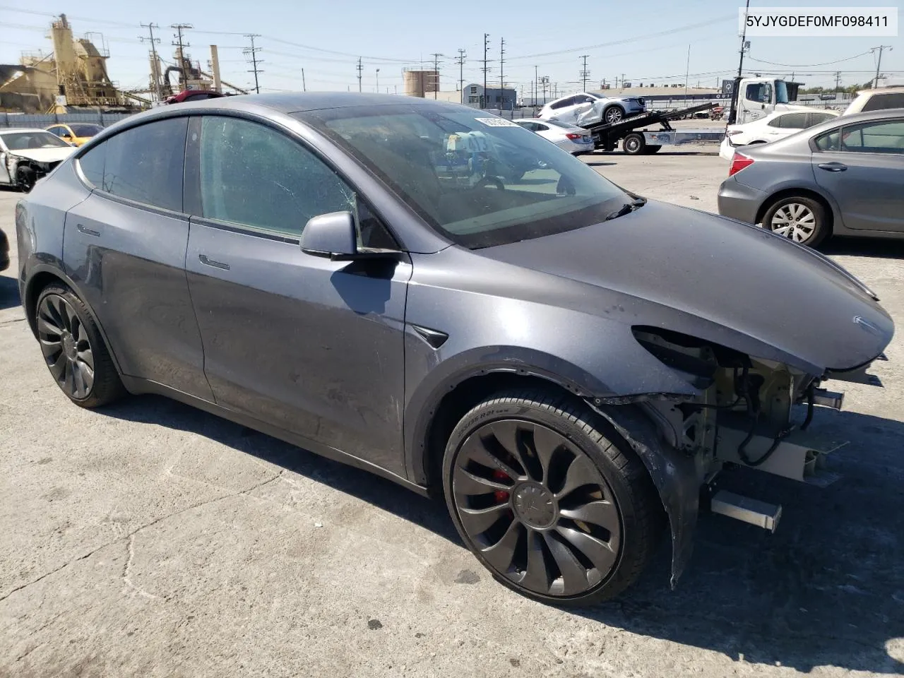 2021 Tesla Model Y VIN: 5YJYGDEF0MF098411 Lot: 68759134